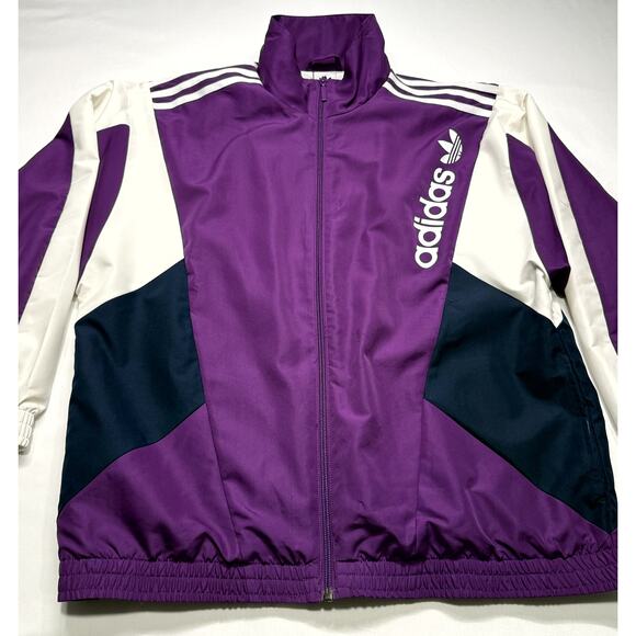 Adidas Windbreaker 90'S Block Track Top Size L Vintage - Picture 10 of 13